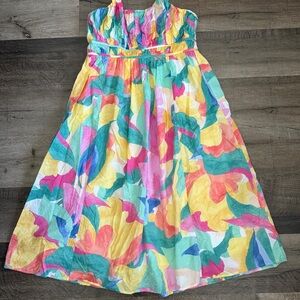 Reitmans Large Multicolor Lined Sundress with Elastic Back and adjustable Strap